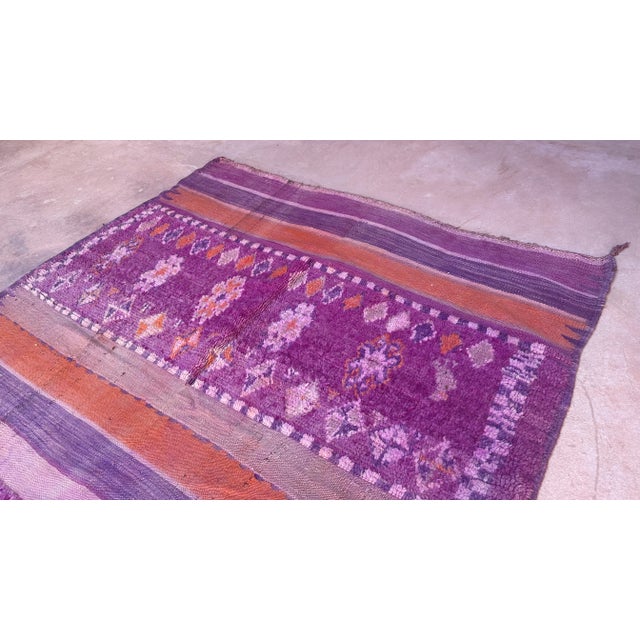 Purple 1980’s Moroccan Tribal Purple Flatweave Rug - 10 X 5.2 Ft For Sale - Image 8 of 8