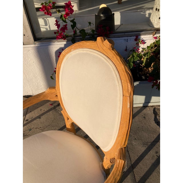 Faux Bois French Style Fauteuils Arm Dining Chairs a Pair. We have 2 pairs available that would be an amazing rare set....