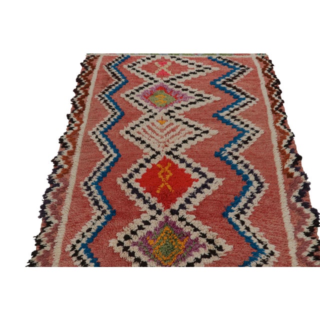Traditional Vintage Moroccan Rug in Salmon Red With Geometric Patterns, From Rug & Kilim For Sale - Image 3 of 7