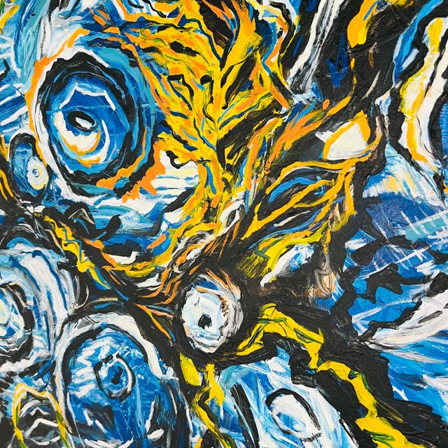 "Bluer Than Blue" Acrylic on Canvas by Esther Ritz For Sale - Image 11 of 12