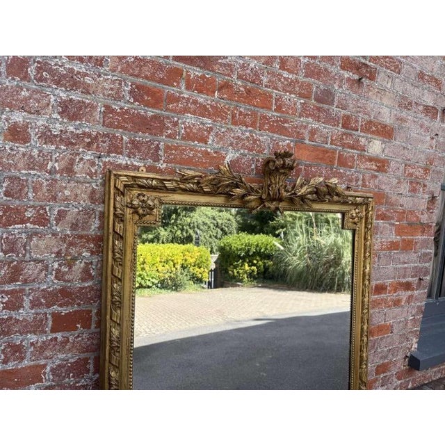 Large Antique French Gilt Rope Twist Framed Mirror For Sale - Image 3 of 8