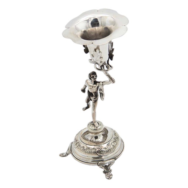 Silver Toothpick Holder with Classic Figure For Sale