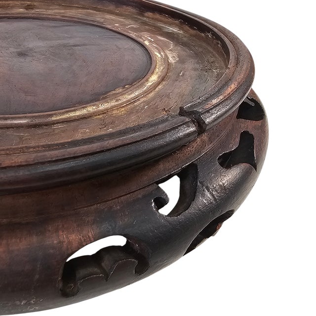 Late Meiji Japanese Patinated Champlevé Jardinière With Crane & Turtle Motifs 9.75" For Sale - Image 10 of 13