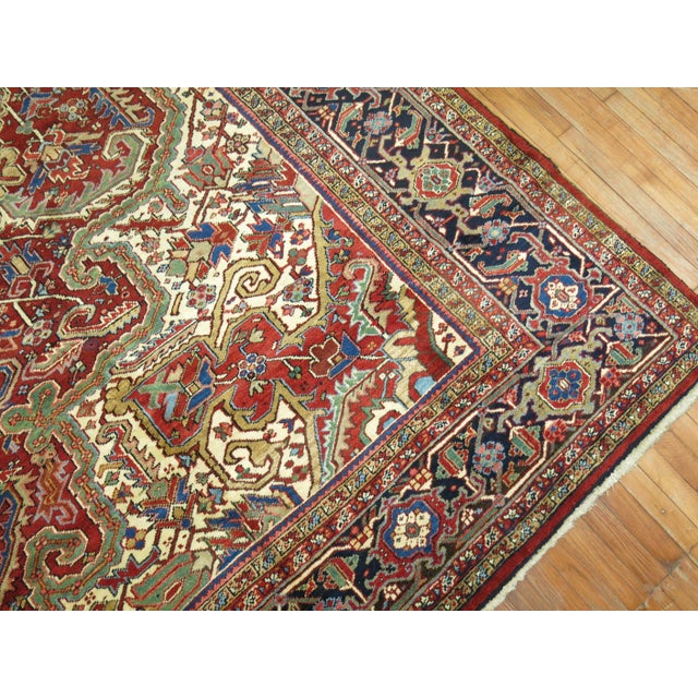 Antique Persian Heriz Rug For Sale - Image 13 of 18