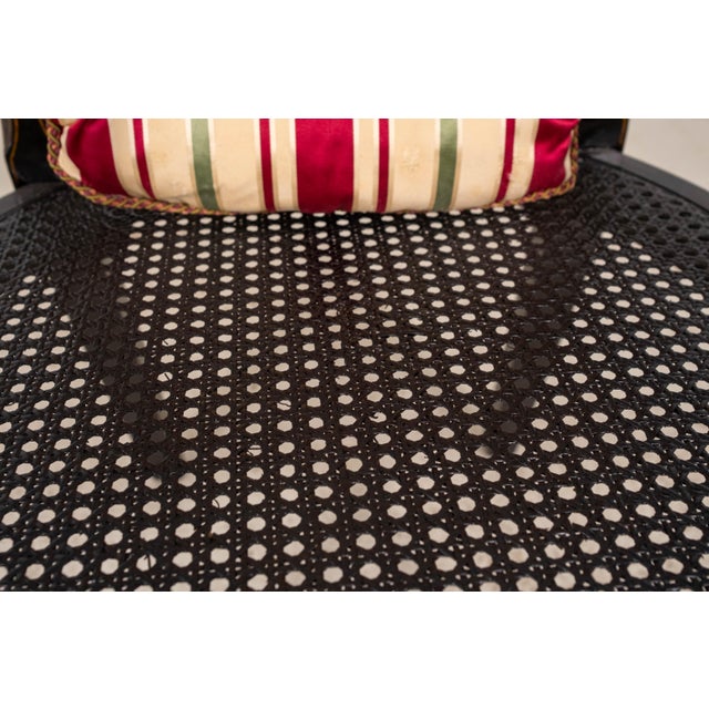 Vintage Regency Style Eglomise & Gilt Cane Seat Armchair For Sale - Image 17 of 18