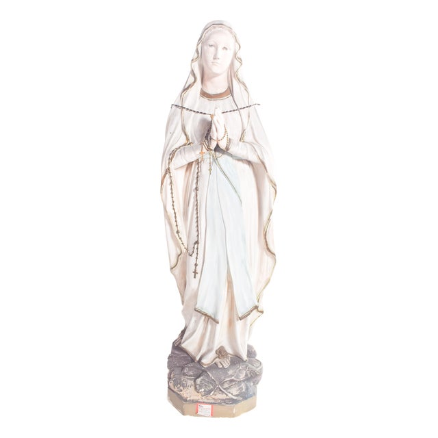 Figure of Our Lady of Lourdes in Ceramic, 1890 For Sale