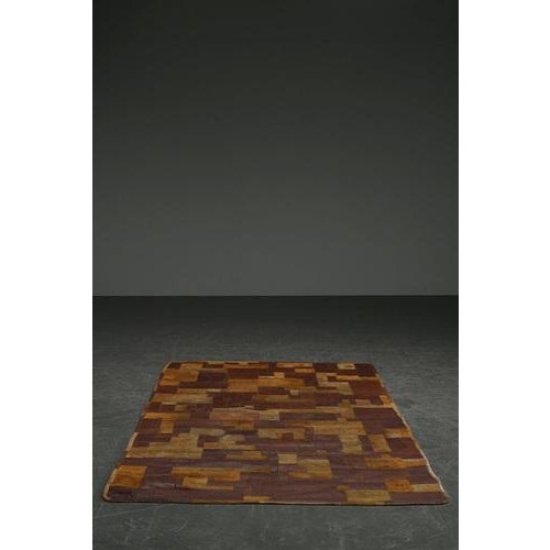 Handcrafted Leather Rug, 1960s For Sale - Image 11 of 12