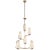 AERIN for Visual Comfort Signature Fontaine Vertical Chandelier in Gilded Plaster with Linen Shades For Sale