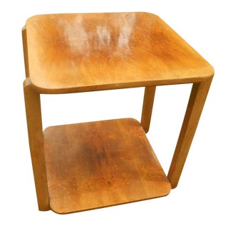 Mid-Century 2 Shelf Burl Maple Bar Cart Server For Sale