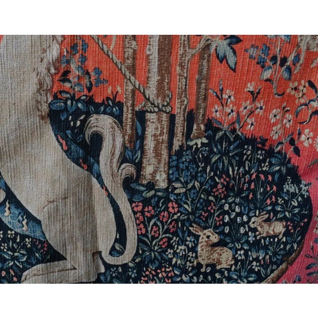 French Tapestry Lady and Unicorn Mille-Fleurs Woven Wall Covering For Sale - Image 9 of 14