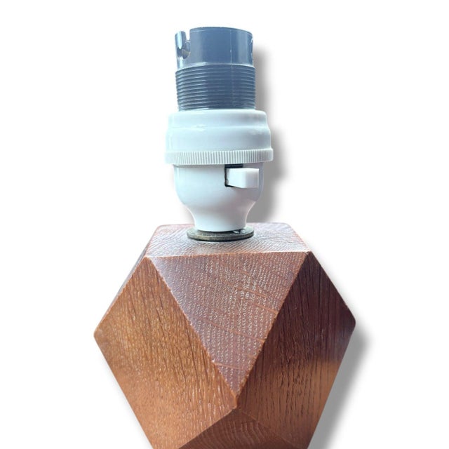 1920s Antique Arts and Crafts Oak Table Lamp from Heals of London, 1920s For Sale - Image 5 of 9