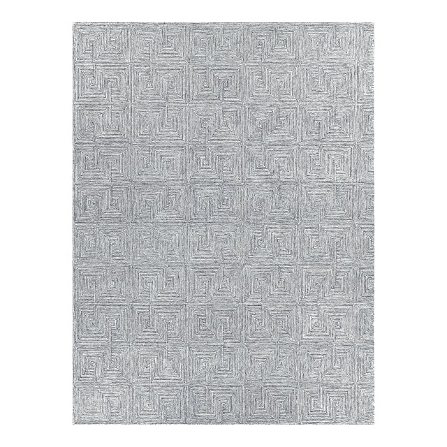 Exquisite Rugs Caprice Tufted New Zealand Wool & Cotton Blue/Ivory Rug-12'X15' For Sale