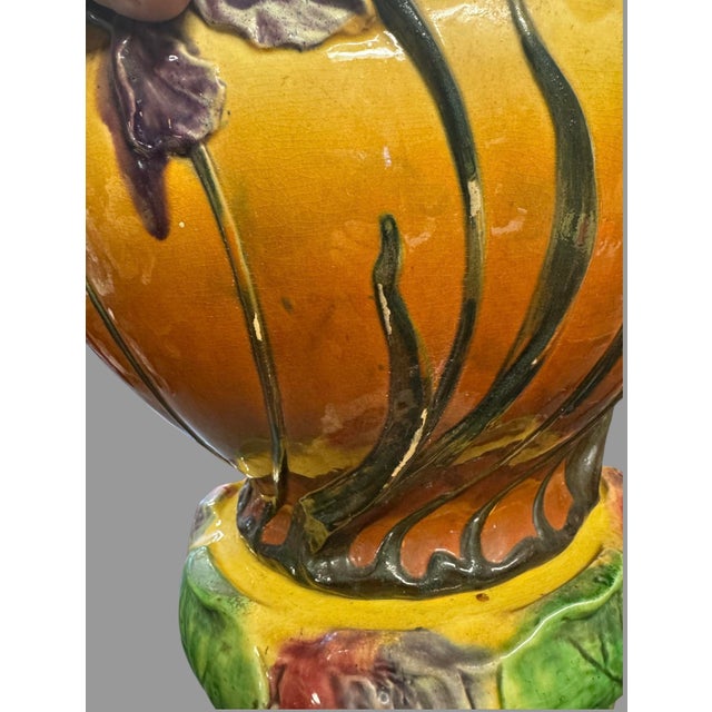 Early 20th Century Roseville Blended Majolica Jardiniere & Pedestal Planter Vase For Sale - Image 11 of 12