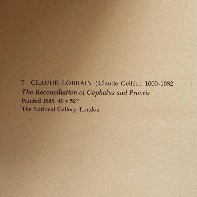 1950s 1955 After Claude Lorrain "The Reconciliation of Cephalus and Procris", Vintage Full-Color Print For Sale - Image 5 of 8