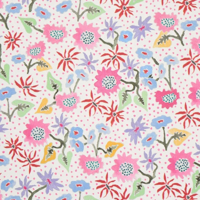 Traditional Sample - Schumacher x Happy Menocal Calico Wallpaper In Sprezzatura For Sale - Image 3 of 6