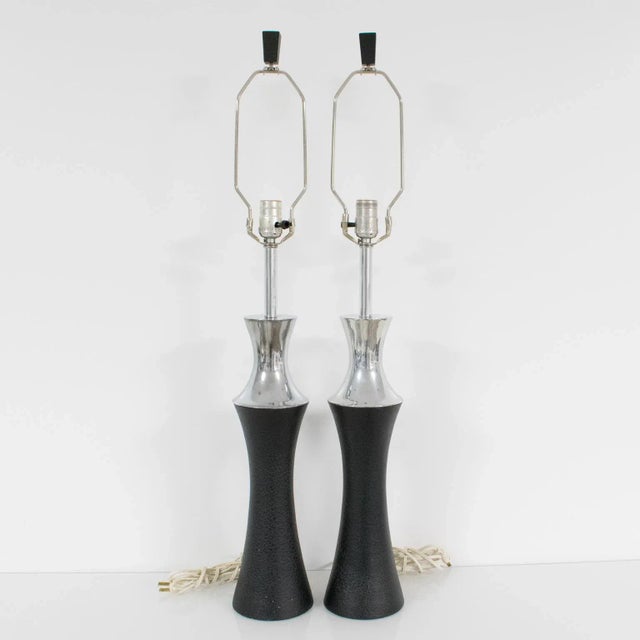 Metal American Mutual Sunset Modernist Aluminum Pair of Table Lamps For Sale - Image 7 of 18