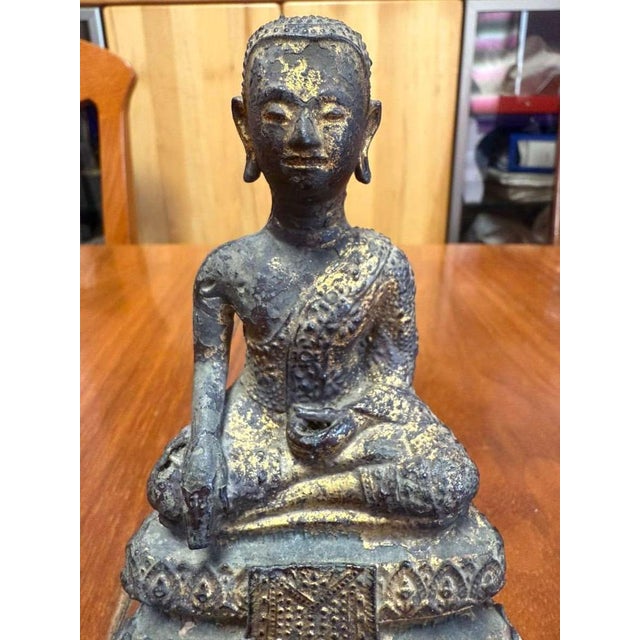 Thai Artist, Late Ayutthaya to Early Rattanakosin Period Seated Buddha in Bhumisparsha and Dhyana Mudra, 18th Century, Metal For Sale - Image 6 of 8