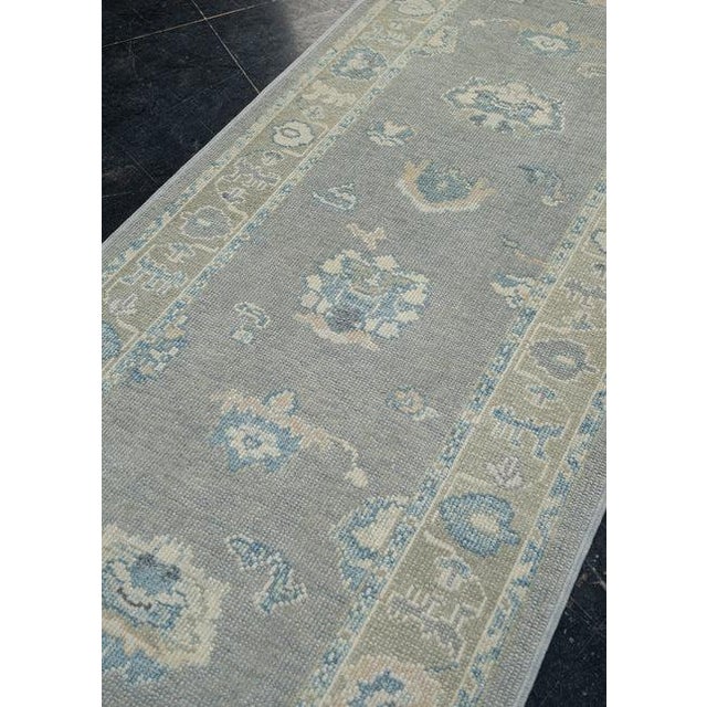 Turkish Oushak Rug 3'1" x 12'3" For Sale - Image 9 of 10