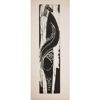 Paul Dierkes, Sculptural Female Figure, 1955, Woodcut on Paper For Sale