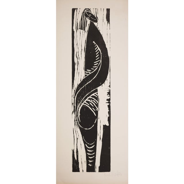 Paul Dierkes, Sculptural Female Figure, 1955, Woodcut on Paper For Sale