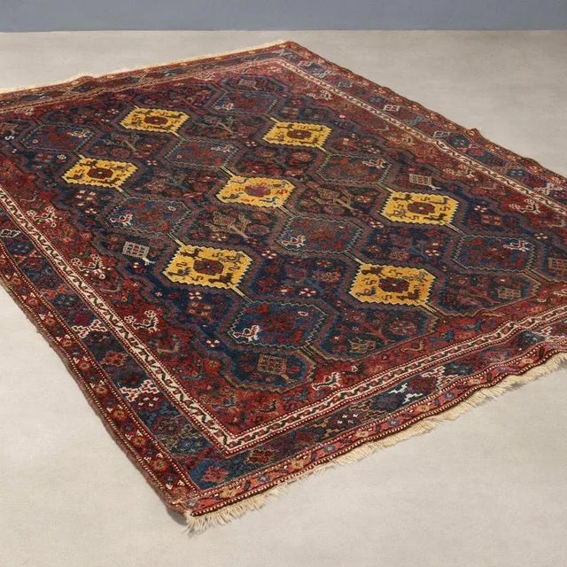 Middle Eastern Afshari Rug in Wool For Sale - Image 10 of 10
