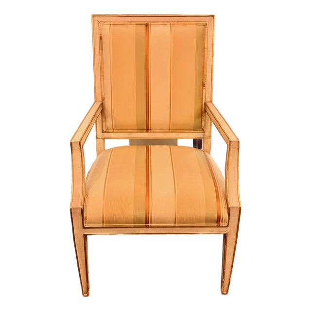 Striped Baker Arm Chair For Sale