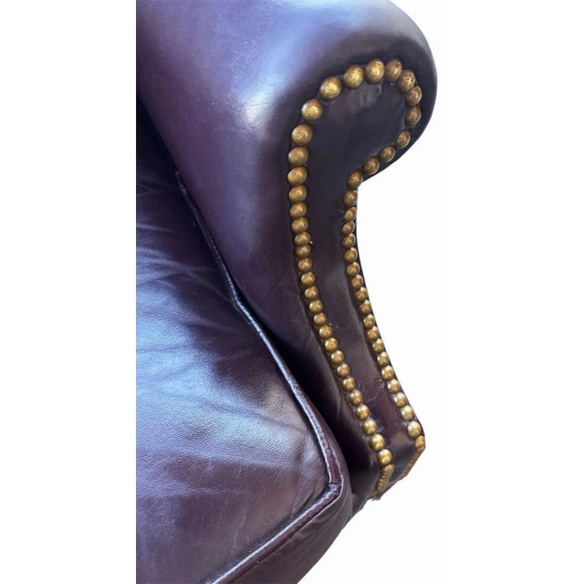 Sam Moore Sam Moore Vintage Deep Grape Color Chair With Nailhead Trim For Sale - Image 4 of 8