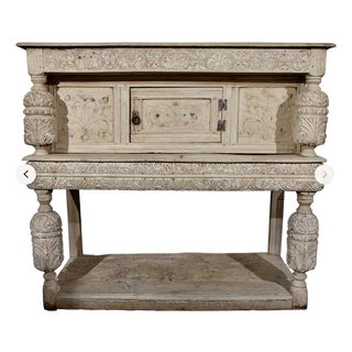 Carved and Inlaid 19th Century Colonial Credenza/Bar For Sale
