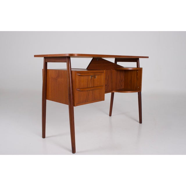 Tan Danish Teak Desk from Gunnar Nielsen Tibergaard, 1960s For Sale - Image 8 of 8