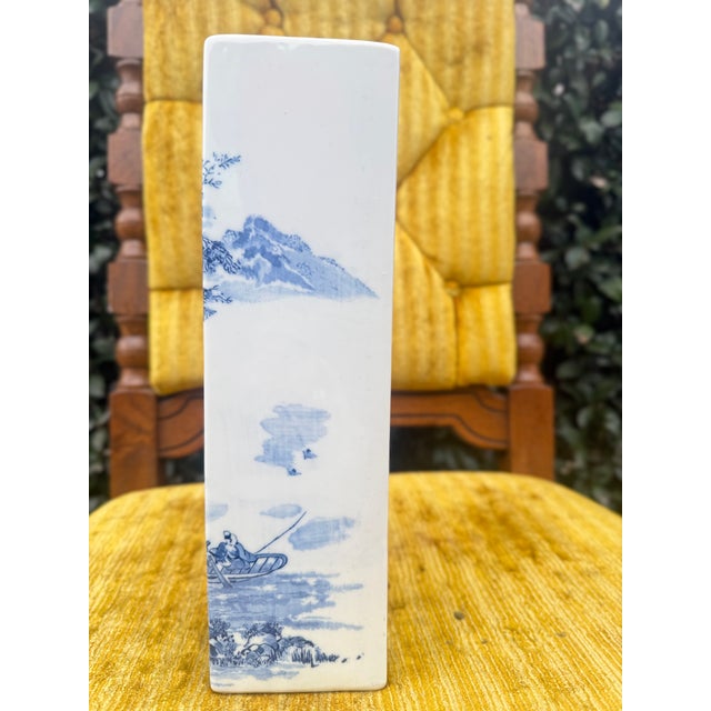 Hand-Painted Landscape Scene | Vintage Asian Ceramic For Sale - Image 4 of 6