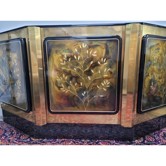 Bernhard Rohne for Mastercraft "Tree of Life" Credenza Console, Circa 1980s For Sale In West Palm - Image 6 of 10