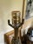 Metal Curated Pair of Monumental Vintage Stiffel Neoclassical Brass Table Lamps With Custom Black Shades For Sale - Image 7 of 11