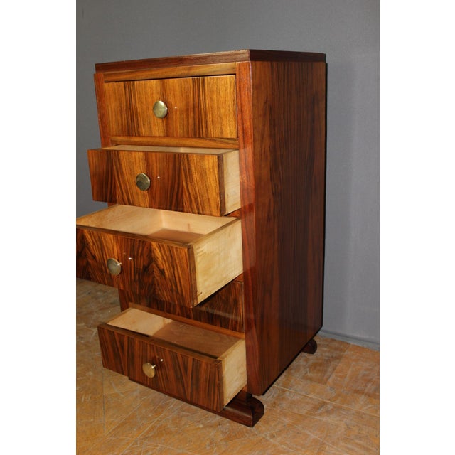 1940s Vintage Art Deco Walnut Chest of Drawers, 1940 For Sale - Image 5 of 11