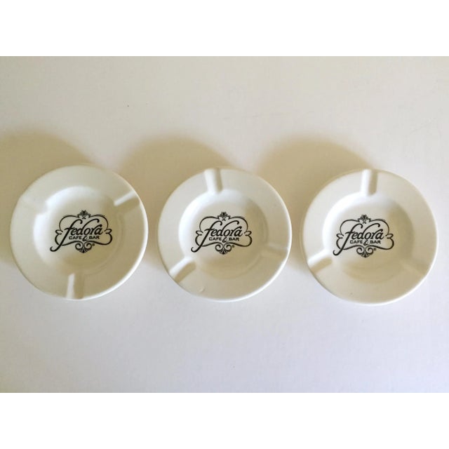 Mid-Century Modern Vintage Mid Century " Fedora Cafe & Bar " Royal China Co. Ceramic Ashtrays - Set of 3 For Sale - Image 3 of 9