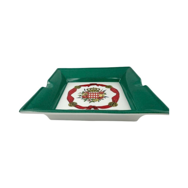 Vintage Monaco Limoges Porcelain Ashtray Crest Monte Carlo French Riviera For Sale In Washington DC - Image 6 of 9