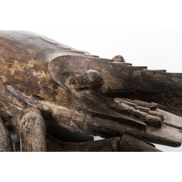 French Wood Carved Lobster Sculpture on Custom Made Iron Base 19th Century For Sale In Nashville - Image 6 of 7