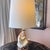 Wood 1940s Guanyin porcelain accent lamp on wooden base // vintage goddess lamp // chinoiserie lamp // designer lighting // table lamp // For Sale - Image 7 of 17