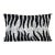 Silk Ikat Velvet Pillow Cover – Black and Beige Zebra Cushion (16'' X 24'') For Sale