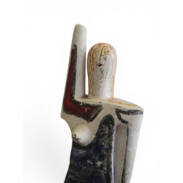 Abstract Female Figure in Painted Ceramic by Alfredo Lanz, Italy, 1970s For Sale - Image 10 of 11