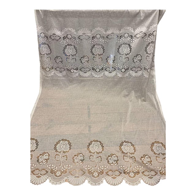 Vintage Lace Curtain 58” Wide X 86” Long For Sale