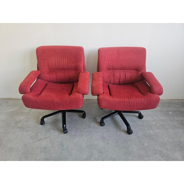 Set of Swivel Chairs Model P85 attributed to Giovanni Offredi for Saporiti, 1980s For Sale - Image 3 of 16