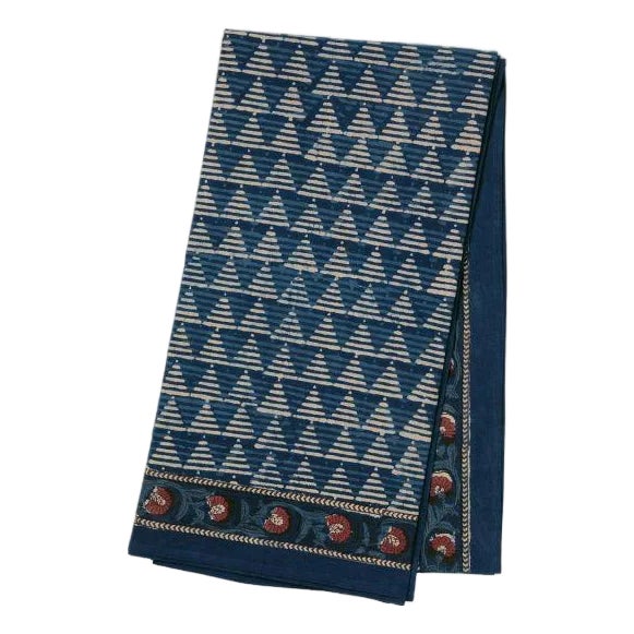 Delta 4-Seat Indigo/Brick Red Tablecloth For Sale