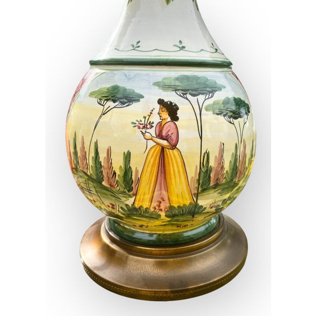 Mid-Century Modern Vintage 1950’s Italian Bitossi Pottery Table Lamp For Sale - Image 3 of 18