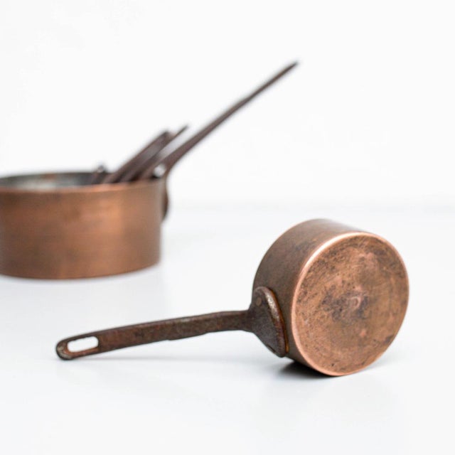 Vintage Spanish Brass Pots, 1950, Set of 6 For Sale - Image 12 of 16