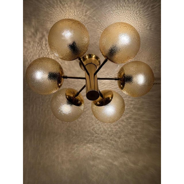 Space Age Golden Sphere Ceiling Lamp, Germany, 1970s For Sale - Image 10 of 13