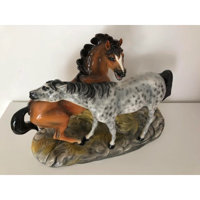 Ceramic Horses Figurine from Ronzan, 1940 For Sale - Image 4 of 11