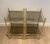 Neoclassical Brass Side Tables with Smoked Glass Shelves In the style of Maison Janse - A Pair For Sale - Image 3 of 13
