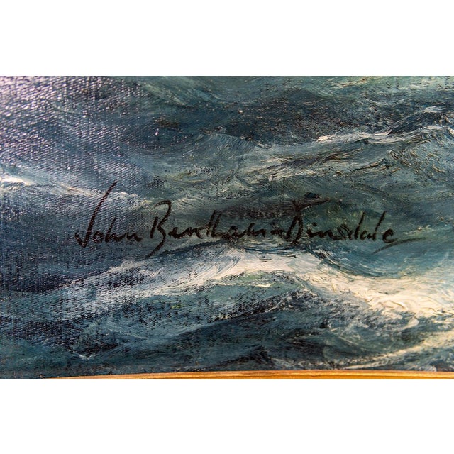 Late 20th Century Masterful Naval Oil on Canvas Painting of the Clipper Ship Thessalus by John Bentham Dinsdale For Sale In Tampa - Image 6 of 17