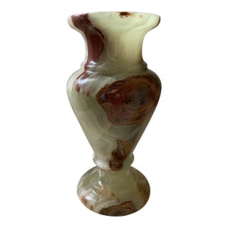 Transitional Honey Marble Onyx Vase For Sale