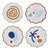 Misette Celestial Embroidered Linen Coasters in Multicolor, Set of 4 For Sale